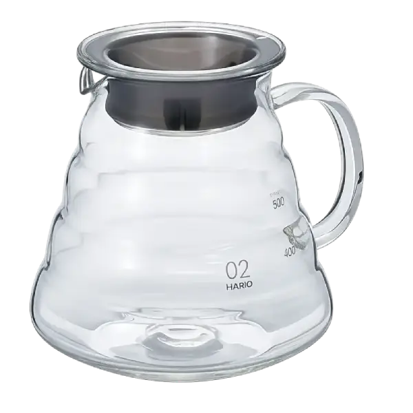 Hario V60 range server 600ml clear glass for pour-over coffee brewing