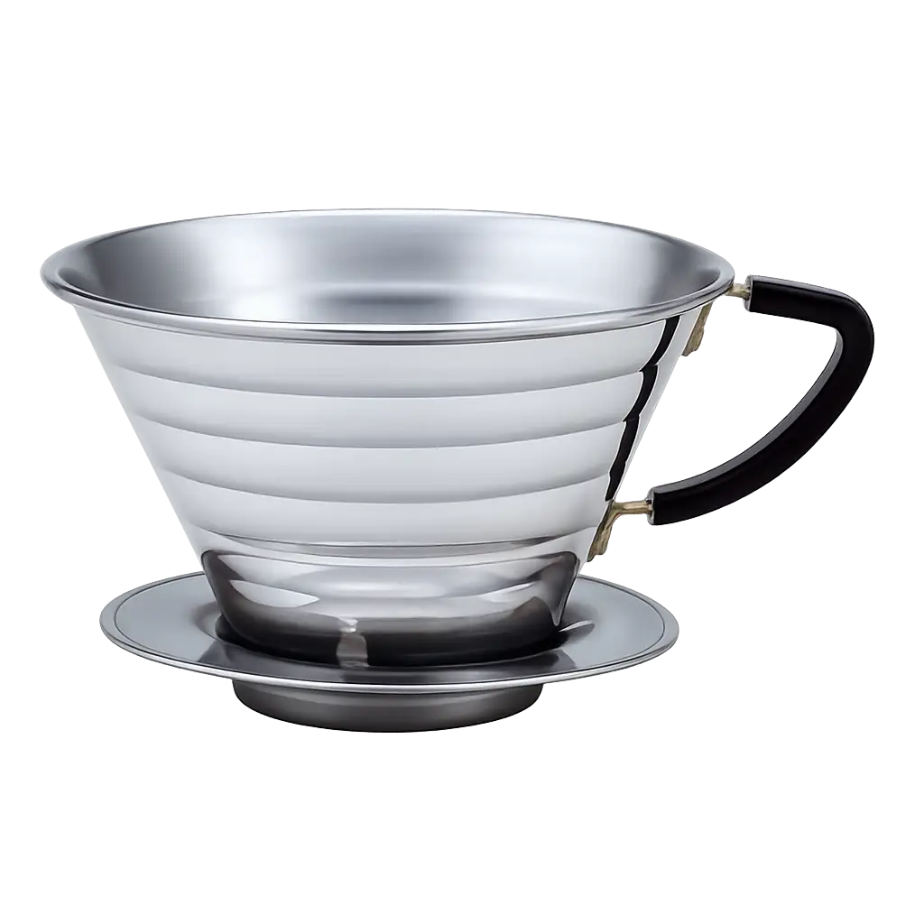 Kalita Wave 185 stainless steel coffee dripper for smooth, even pour-over extraction